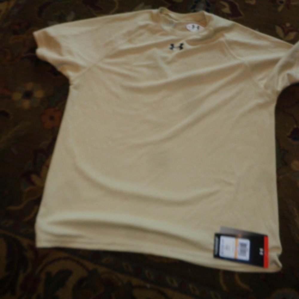 NWT Under Armour Loose Fit Heat Gear Tee  - Tan Color - Training Top